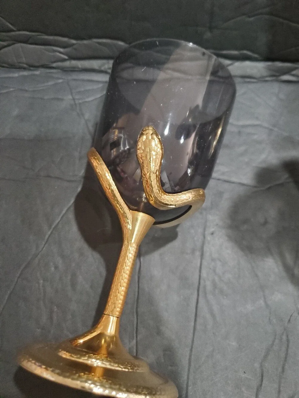 3piece gold painted coiled snake serpent acrylic cups drink set brand new